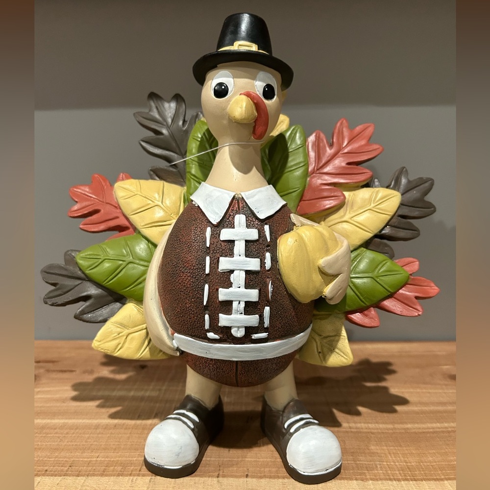 NWT Martha Stewart Football Turkey Statue Fall Decor